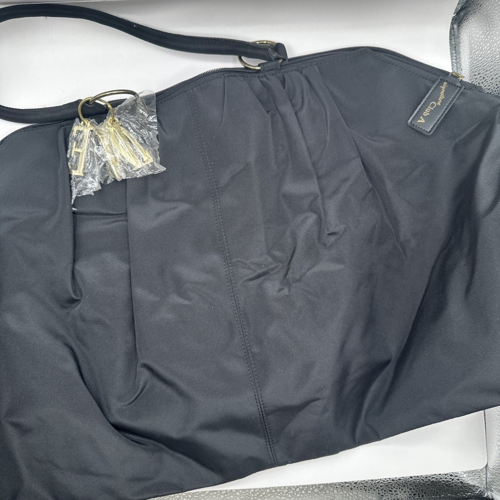 Signature Club A Large Black Faux Leather LOVE Tote Shoulder Bag New